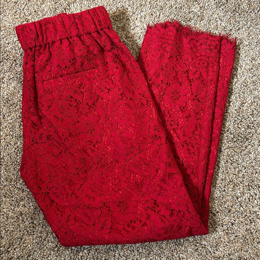 J. Crew Vibrant Red Lace Garment SIZE 00 - Picture 11 of 12
